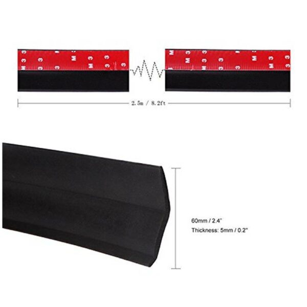 Universal Car Lip Skirt Protector Rubber Splitter Front Bumper Spoiler Side 2.5M - Image 8