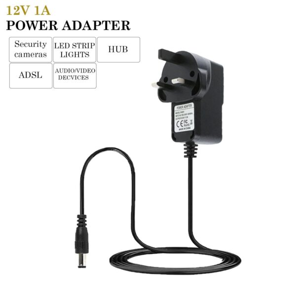 12V 1A AC -DC Adapter Charger Power Supply UK Plug For LED Light CCTV Camera UK - Image 7
