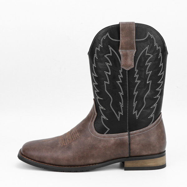 Western Denim Square Toe Motorcycle Men's Boots - Image 3