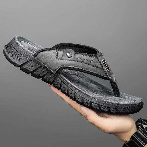 Flip Flops Men's Summer Outdoor Non-slip Wear-resistant Flip-flops Soft Bottom - Image 3