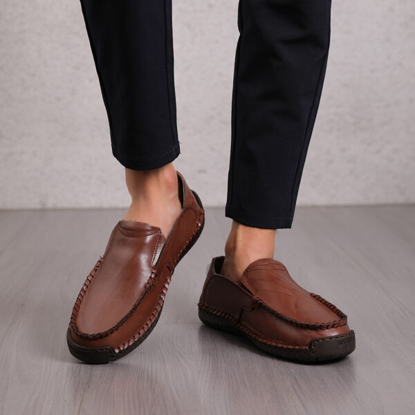 Loafers Men's Lightweight Non-slip Leather Shoes Slip-on - Image 2
