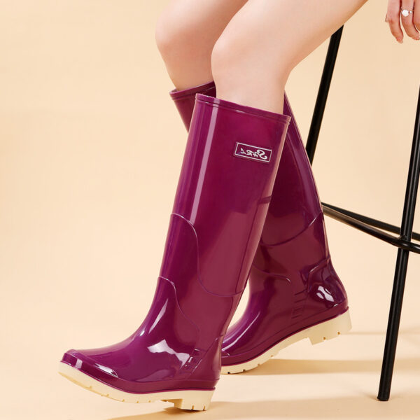 Fleece-lined Warm Length Waterproof Rain Boots - Image 9