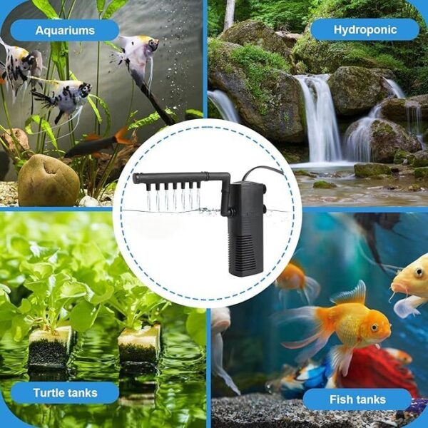 3 In1 Aquarium Fish Tank Filter Water Internal Purifier Filter Oxygen UK - Image 2