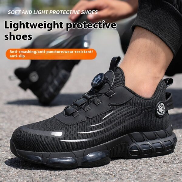 Men's Wear-resistant Workwear Breathable Fly Woven Shoes - Image 8