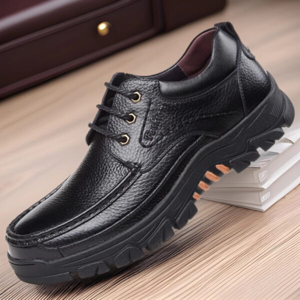 Casual Leather Shoes Men's Summer Breathable Non-stinky Feet Work Shoes - Image 2