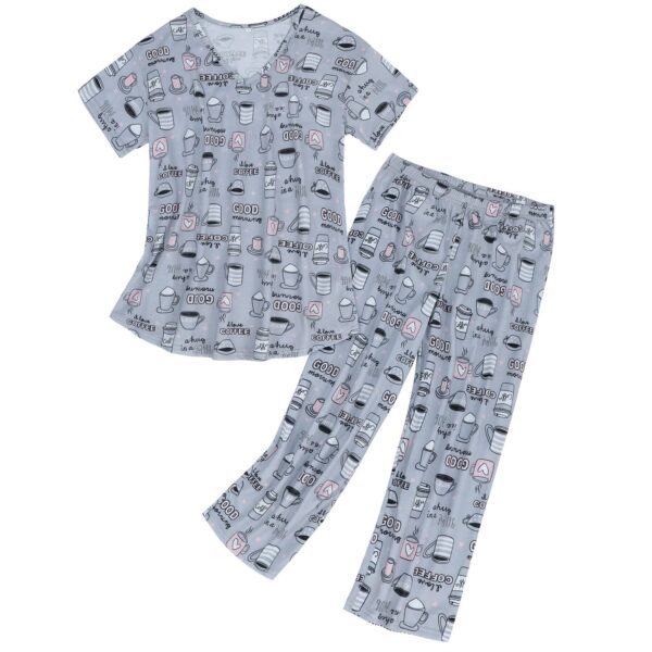 Short-sleeved Cropped Pants Suit Knitted Cotton Plus Size Women's Pajama Suit Suit - Image 6