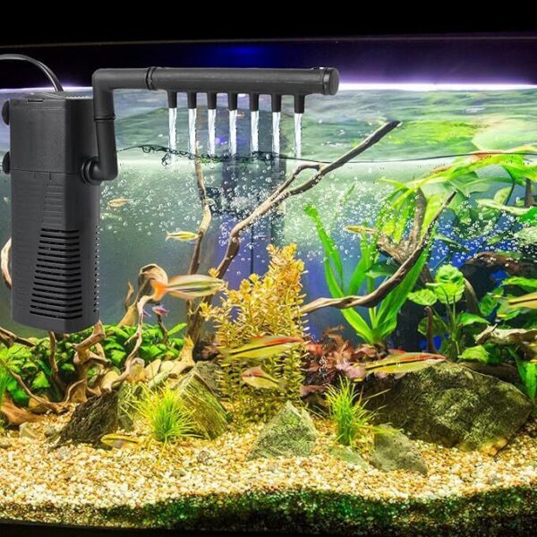 3 In1 Aquarium Fish Tank Filter Water Internal Purifier Filter Oxygen UK - Image 5