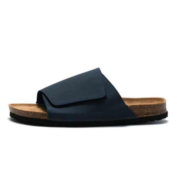 Cork Slippers Male Leather Version Platform Slippers Retro Slip-on Lazy Shoes - Image 9