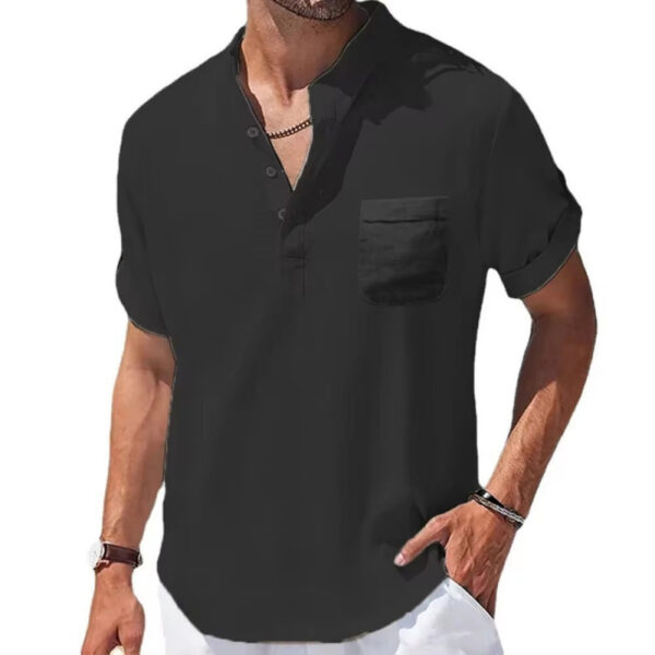 Cotton Linen Linen Men's Short-sleeved T-shirt - Image 8