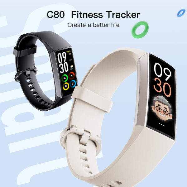 C80 Smart AMOLED Screen Power Heart Rate Blood Oxygen Monitoring Bracelet - Image 6