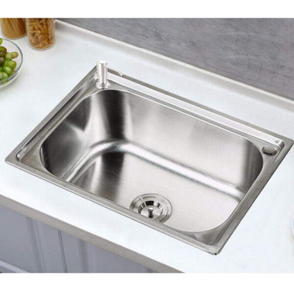 Stainless Steel Single Bowl Square Kitchen Laundry Washing Sink Plumbing Waste - Image 6