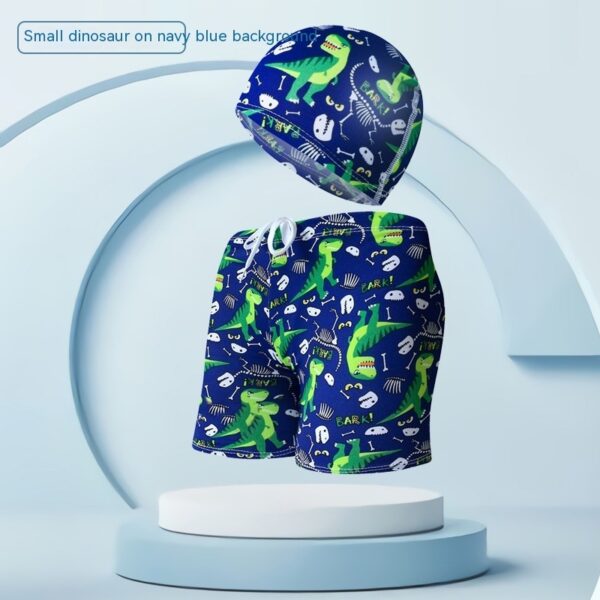 Children's Swimming Trunks Beach Vacation With Swimming Cap Suit - Image 5