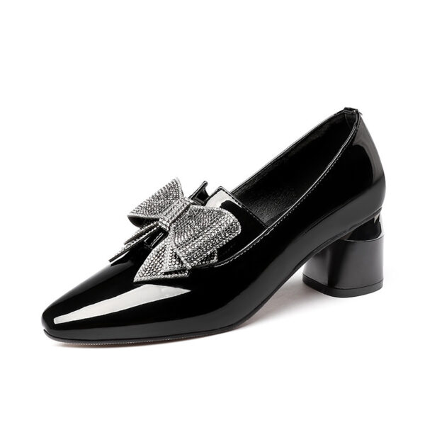 Rhinestone Bow High Heel Women's Shoes - Image 6