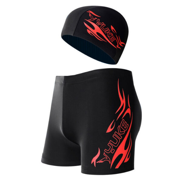 Men's Boxer Swimming Trunks Plus Size Swimsuit Swimming Cap Suit - Image 8