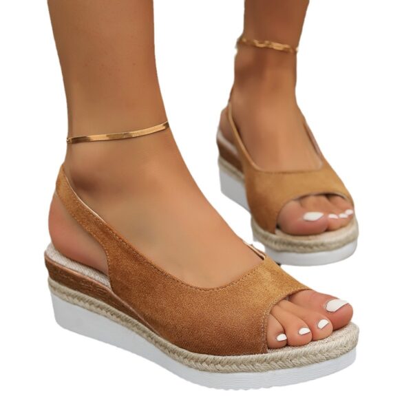 Sandals Plus Size Hemp Rope Cross Wedge Casual Sandals Women's Shoes - Image 6