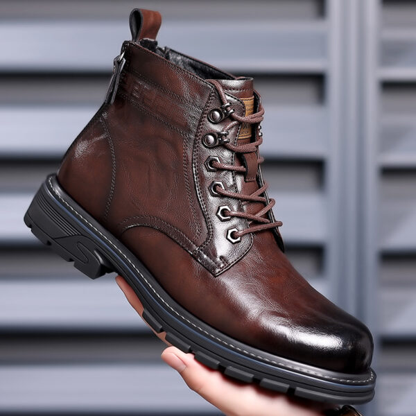 British Style All-matching Work Clothes Ankle Boots Fashion Haulage Motor Leather Boots - Image 10