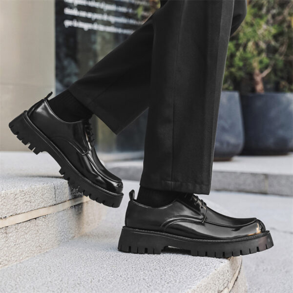 Platform Height Increasing Casual Leather Shoes - Image 3