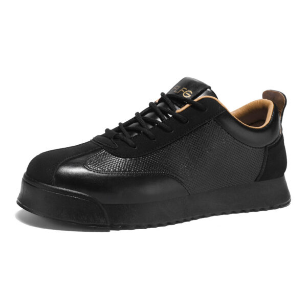 Black Work Casual Leather Shoes Low-cut - Image 3