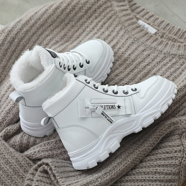 Korean Style Student All-matching Warm High-top Martin Boots - Image 2