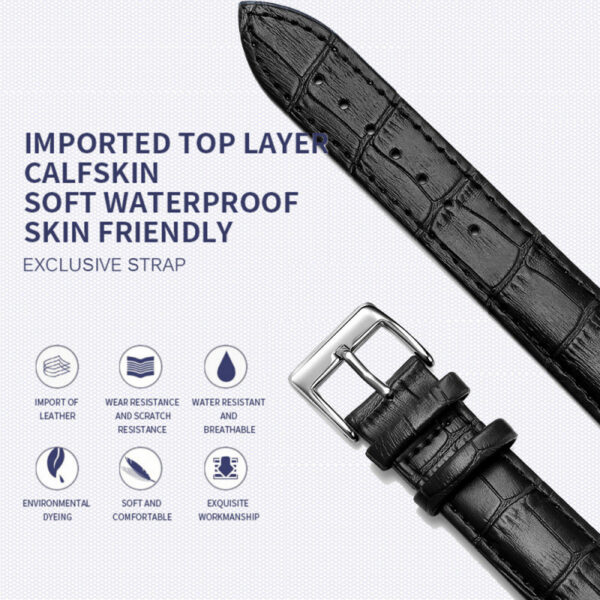 Comfortable Cowhide Genuine Leather Watch Strap - Image 9