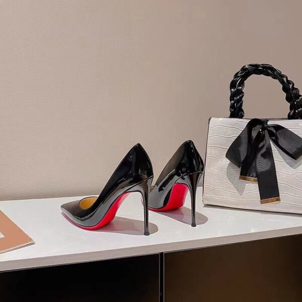 Women's Pointed Low-cut Patent Leather High Heels - Image 2