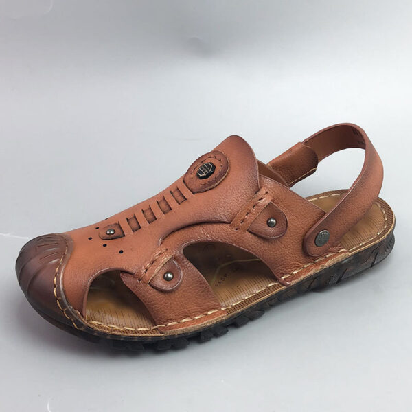 Men's Breathable Casual Genuine Leather Beach Shoes Oxford Sole Shoes - Image 9
