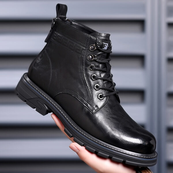 British Style All-matching Work Clothes Ankle Boots Fashion Haulage Motor Leather Boots - Image 5