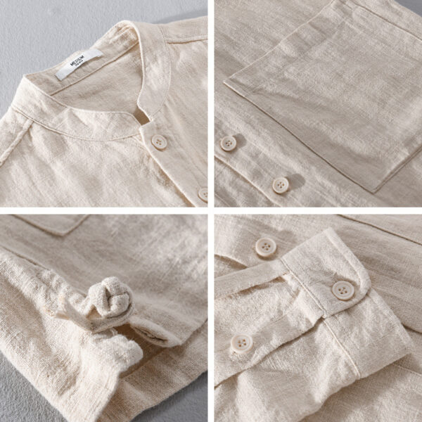 Men's Retro Stand Collar Chinese Knot Button Shirt Coat - Image 3