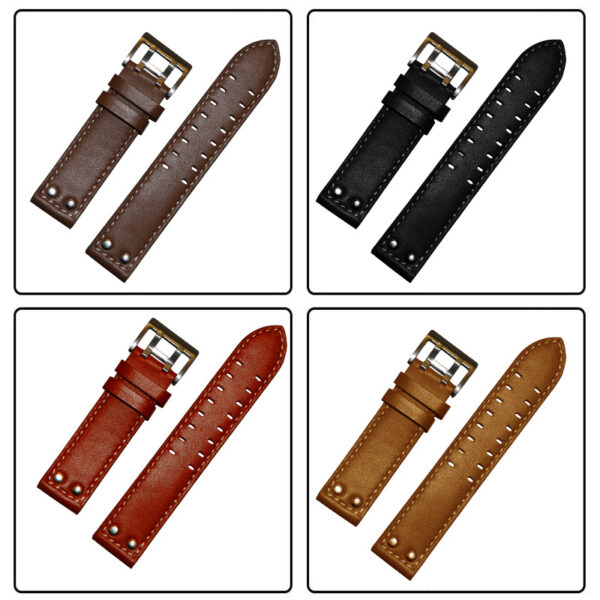 Suitable For Khaki Field First Layer Cowhide Watch Strap 22 Mm20mm - Image 4