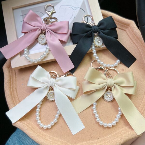 Bow Pearl Metal Keychains Decoration - Image 4