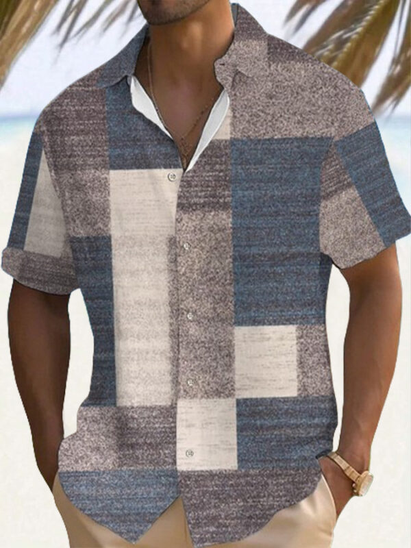Retro Men's Fashion Plaid Printed Casual Shirt - Image 6