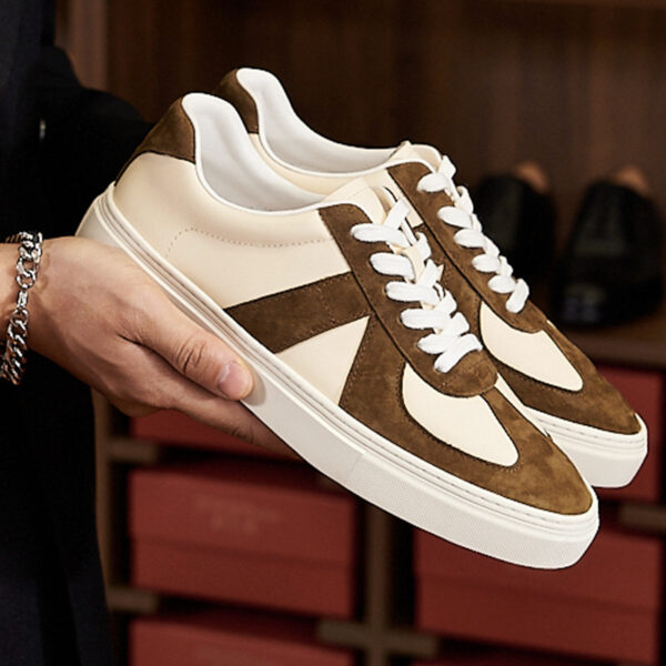 Retro Color Matching Couple Casual Flat Skateboard Shoes - Image 5
