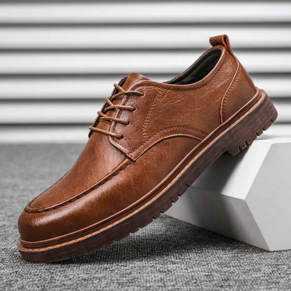 Tooling Casual Leather Shoes All-matching British Leather Shoes - Image 2