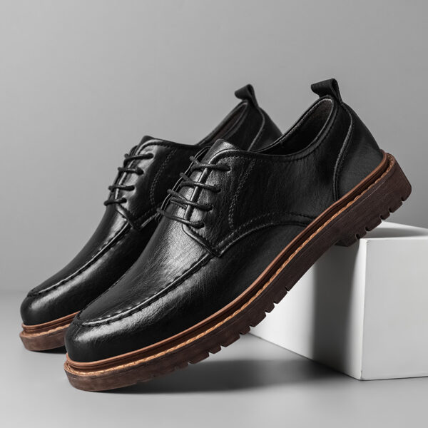 Tooling Casual Leather Shoes All-matching British Leather Shoes - Image 6