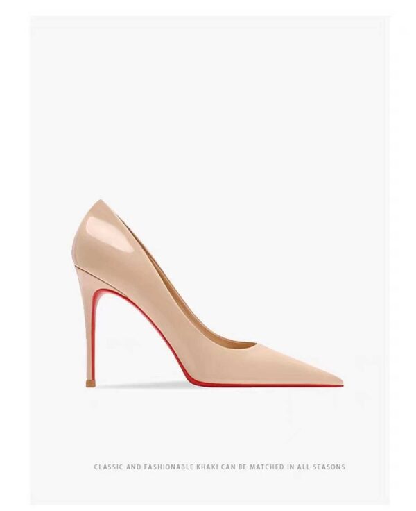 Women's Pointed Low-cut Patent Leather High Heels - Image 6