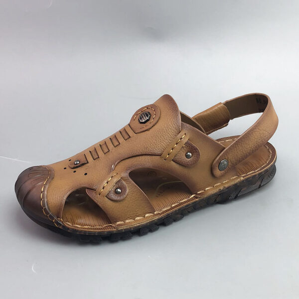 Men's Breathable Casual Genuine Leather Beach Shoes Oxford Sole Shoes - Image 3