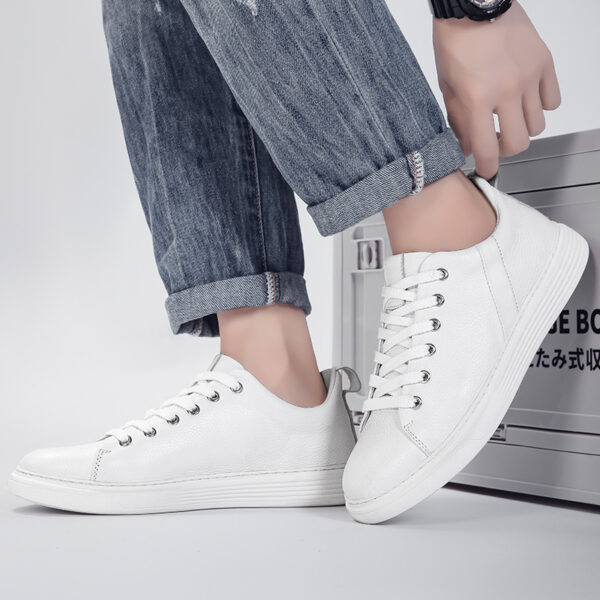 Spring Low-cut Genuine Leather Top Layer Cowhide Flat Retro Sneaker - Image 5