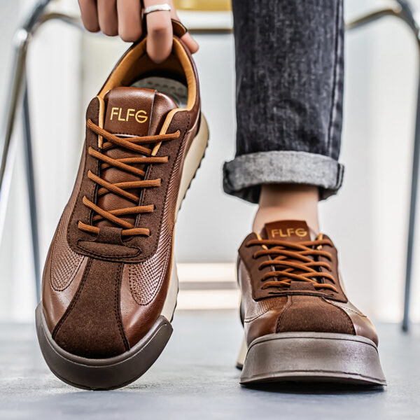 Black Work Casual Leather Shoes Low-cut - Image 4