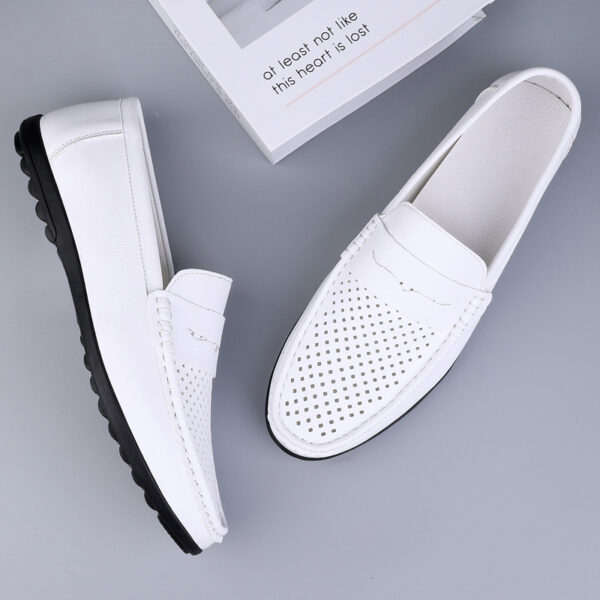 Men's Leather Shoes Microfiber Hollow-out Loafers - Image 6