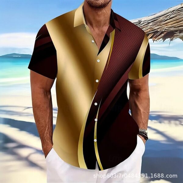 Men's T-shirt Color Series 3D Printed Short Sleeve - Image 3