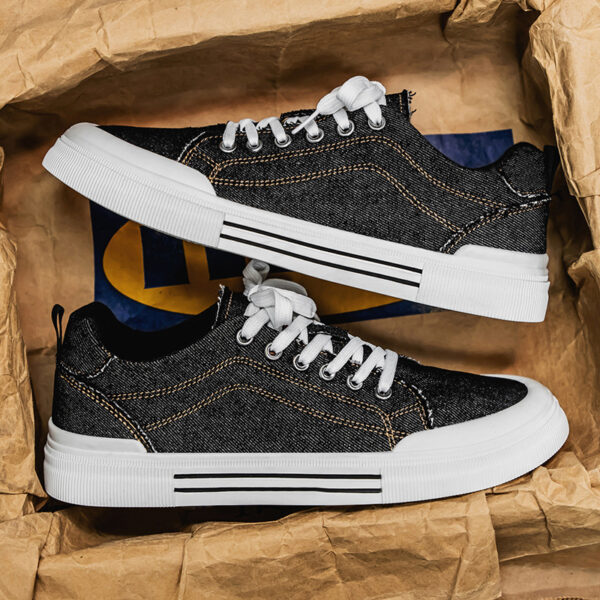 Men's Korean-style Fashion Plus Size Low-top Casual Denim All-matching Sneakers - Image 4