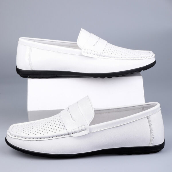 Men's Leather Shoes Microfiber Hollow-out Loafers - Image 3