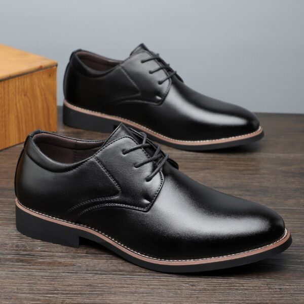 Plus Size Business Formal Wear Black Leather Shoes For Men - Image 4