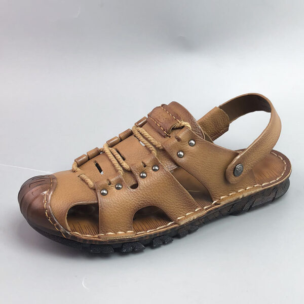Men's Breathable Casual Genuine Leather Beach Shoes Oxford Sole Shoes - Image 5