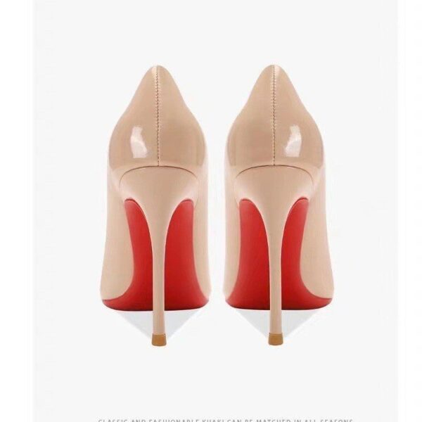 Women's Pointed Low-cut Patent Leather High Heels - Image 3