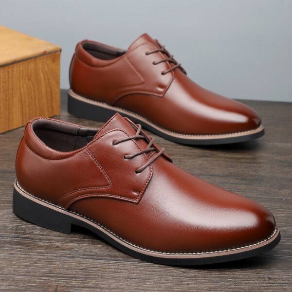 Plus Size Business Formal Wear Black Leather Shoes For Men - Image 2