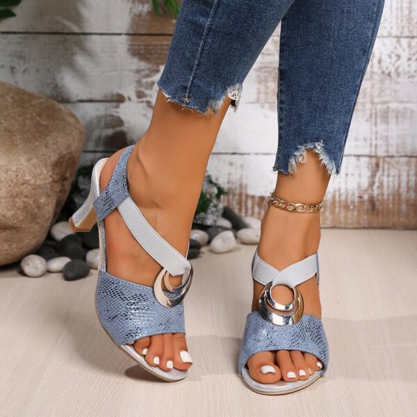 Metal Buckle Women's High-heeled Sandal - Image 7
