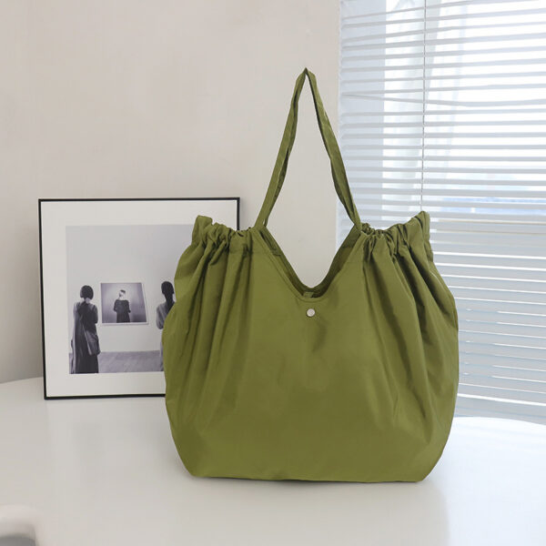 Solid Color Large Capacity Folding Shopping Bag Environmental Protection Portable - Image 2