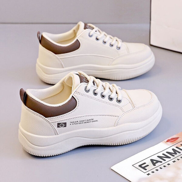 Women's Korean-style All-match Leather White Shoes - Image 5