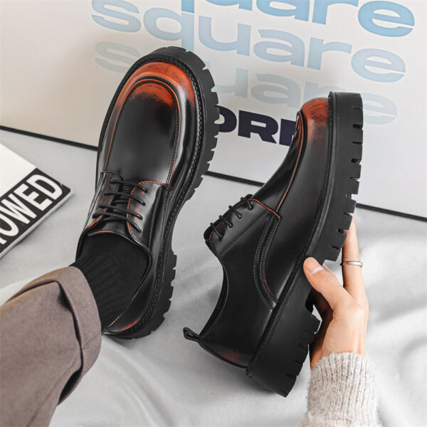 Platform Height Increasing Casual Leather Shoes - Image 6